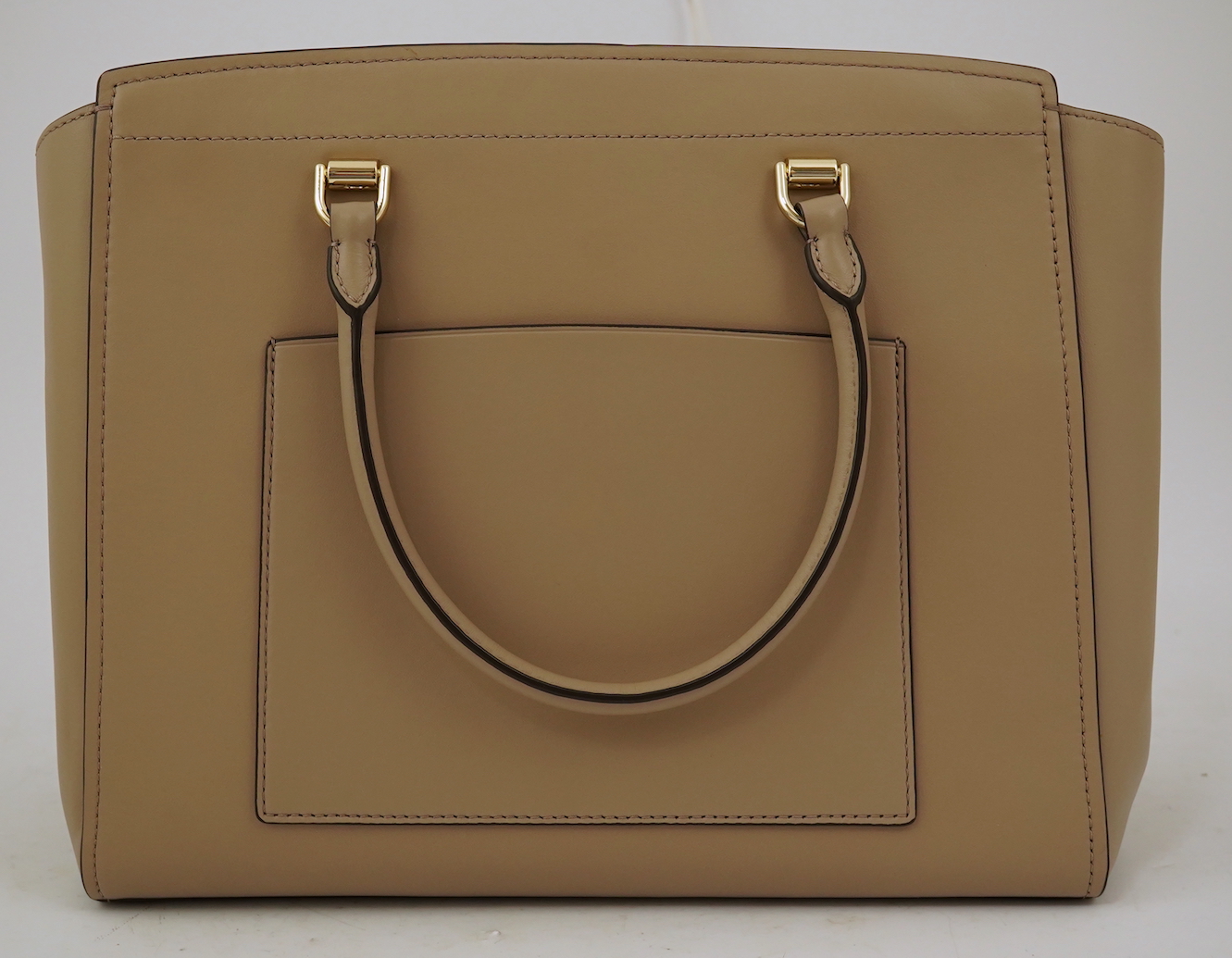 A Michael Kors taupe leather handbag